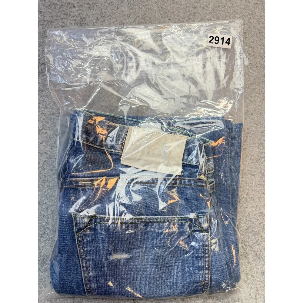 Loomstate Men's Jeans 32x28 Organic‎ Cotton Button Fly Blue Denim